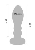 Buttplug vibr. ribbed medium silver - obrazek 5