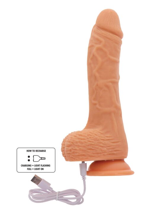 Up&down rotating vibr dildo light skin tone - obrazek 4