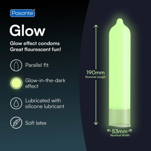 Pasante glow condoms 3 pcs - obrazek 2