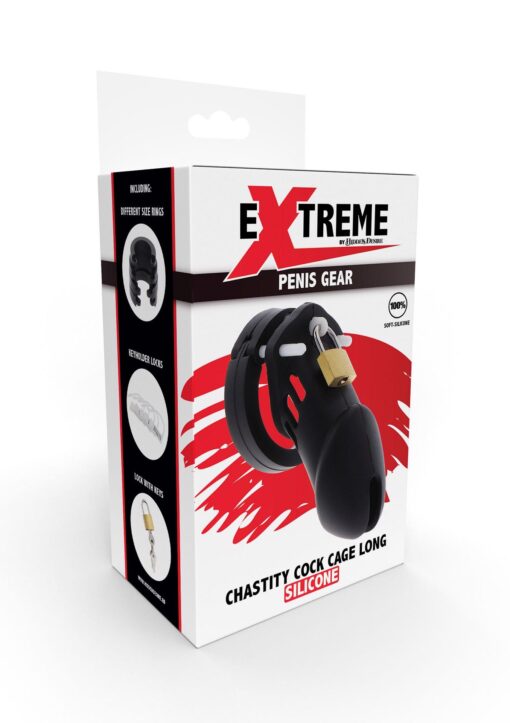 Chastity cock cage slicone l black - obrazek 2