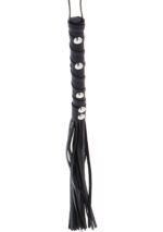 Short studded flogger whip black - obrazek 3