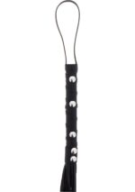 Short studded flogger whip black - obrazek 4