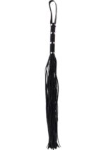 Long studded flogger whip black - obrazek 2