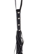 Long studded flogger whip black - obrazek 3