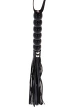 Long beaded flogger whip black - obrazek 3