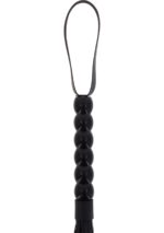 Long beaded flogger whip black - obrazek 4