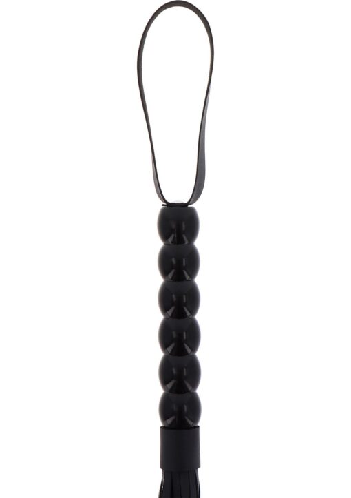Long beaded flogger whip black - obrazek 4
