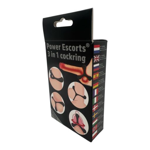 Power escorts - br185 - 3 in 1 cockring - super flexible - colour box - obrazek 4
