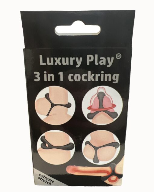 Ring- 3in1 cockring black - obrazek 4