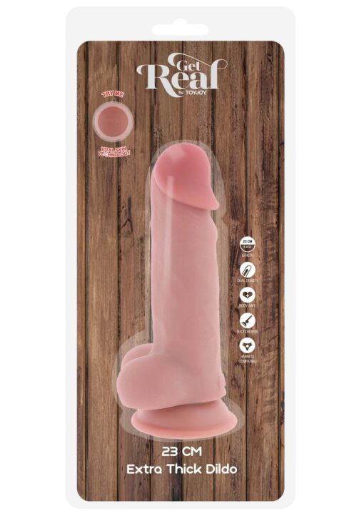 Deluxe dual density thick dildo tpe 23 cm - obrazek 2
