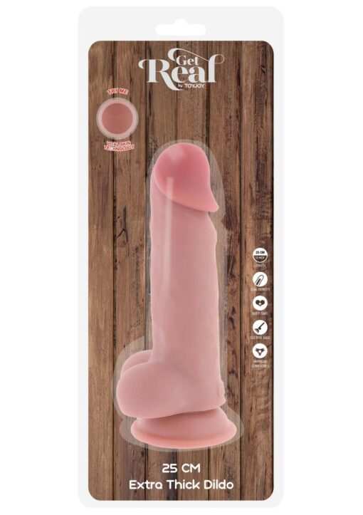 Deluxe dual density thick dildo tpe 25 cm - obrazek 2