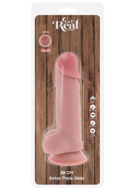 Deluxe dual density thick dildo tpe 28 cm - obrazek 2