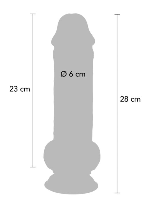 Deluxe dual density thick dildo tpe 28 cm - obrazek 9
