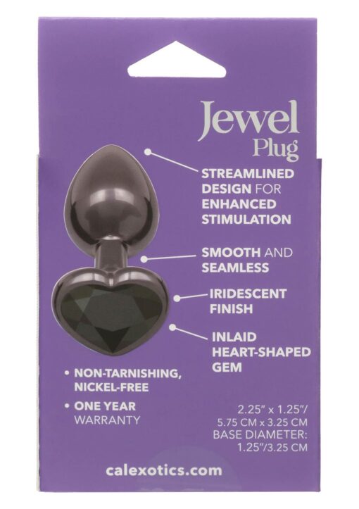 Diamond heart plug small black - obrazek 3