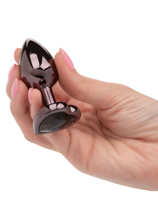 Diamond heart plug small black - obrazek 4
