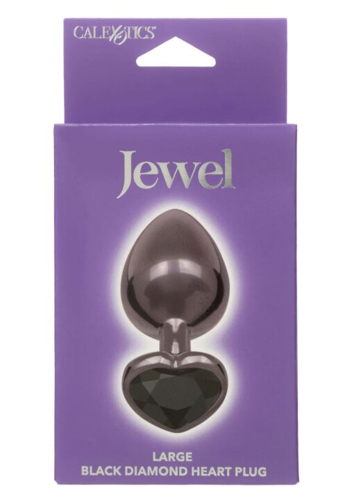 Diamond heart plug large black - obrazek 2