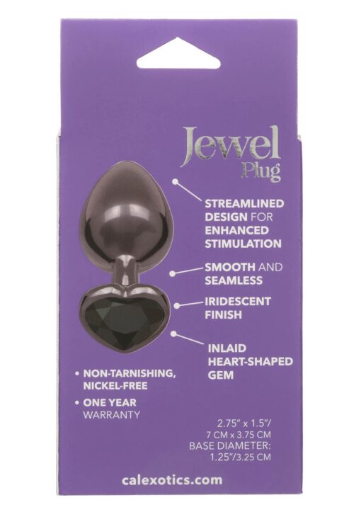 Diamond heart plug large black - obrazek 3