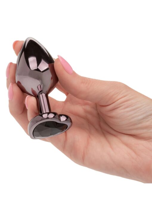 Diamond heart plug large black - obrazek 4