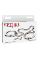 Fetish fantasy series metal leg cuffs silver - obrazek 3