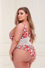 White floral & lace teddy, xl - obrazek 2