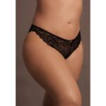 Claire - elastic lace brief with golden details - plus size - obrazek 3