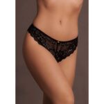 Claire - elastic lace brief with golden details - one size - obrazek 3