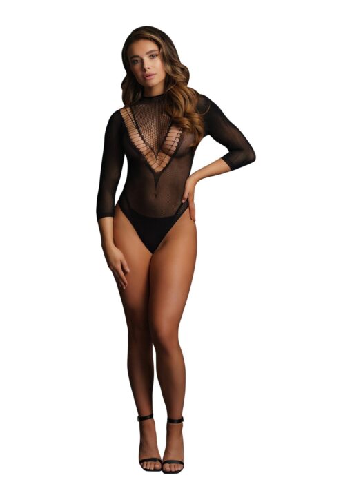 Short sleeve teddy - one size - black - obrazek 3