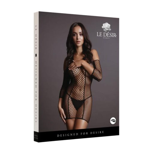 Duo net sleeved mini dress - one size - obrazek 3