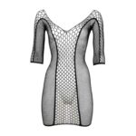 Duo net sleeved mini dress - one size - obrazek 5