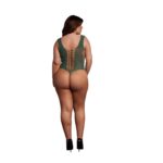 V-neck teddy with opaque panels - queen size - obrazek 3