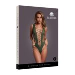 V-neck teddy with opaque panels - one size - obrazek 2