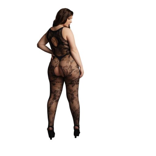 Criss cross neck bodystocking - plus size - obrazek 4