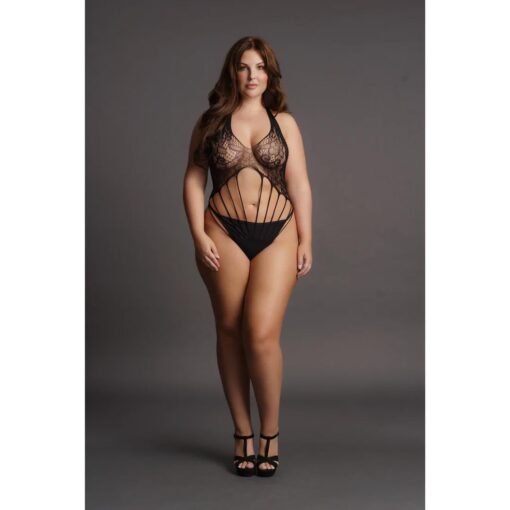 Strappy lace teddy - plus size - obrazek 5