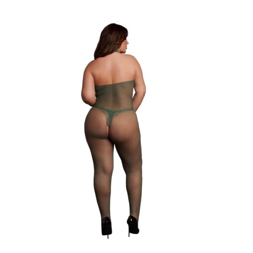 Fishnet and lace bodystocking - queen size - obrazek 4