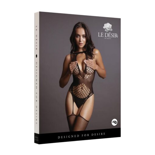 Contrast suspender bodystocking - one size - obrazek 2