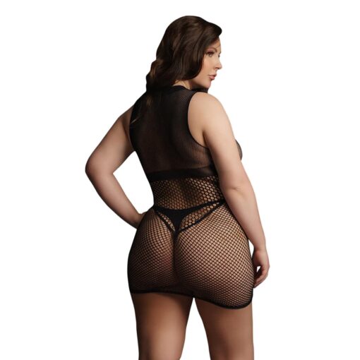 Duo net open cup mini dress - plus size - obrazek 4