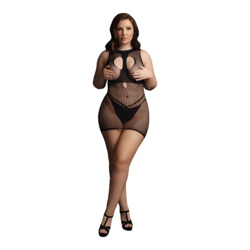 Duo net open cup mini dress - plus size - obrazek 5