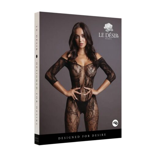 Lace sleeved bodystocking - one size - obrazek 2