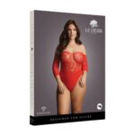 Crotchless rhinestone teddy - plus size - obrazek 2