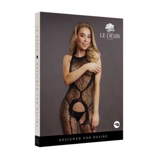 Crotchless leopard bodystocking - one size - obrazek 2