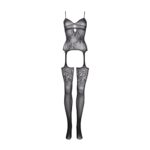 Suspender rhinestone bodystocking - one size - obrazek 7