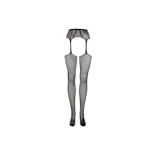 Fishnet and lace garterbelt stockings - one size - obrazek 8