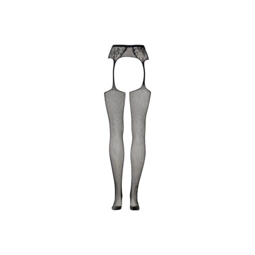 Fishnet and lace garterbelt stockings - one size - obrazek 9