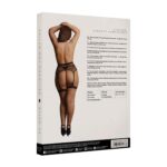 Striped, fishnet garterbelt - plus size - obrazek 3