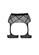 Striped, fishnet garterbelt - one size - obrazek 6