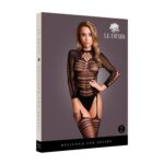 Bodystocking with long sleeves and short turtleneck - os - black - obrazek 3