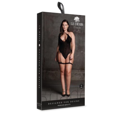 Metis xvi - body with garters and crossed neckline - plus size - obrazek 2