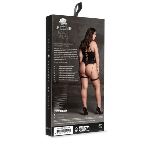 Metis xvi - body with garters and crossed neckline - plus size - obrazek 3