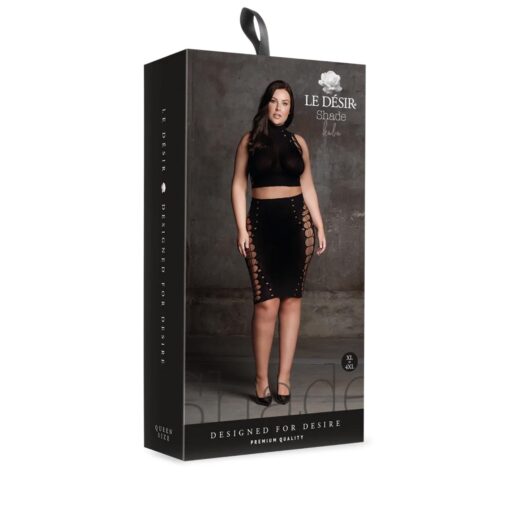 Kala xxxvii - two piece with turtleneck, crop top and skirt - plus size - obrazek 2