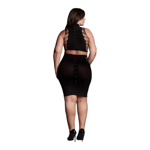 Kala xxxvii - two piece with turtleneck, crop top and skirt - plus size - obrazek 5
